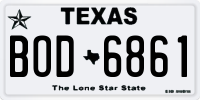 TX license plate BOD6861