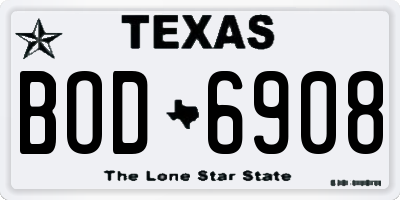 TX license plate BOD6908