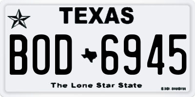 TX license plate BOD6945