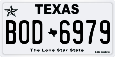 TX license plate BOD6979