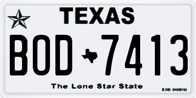 TX license plate BOD7413