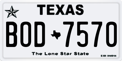 TX license plate BOD7570
