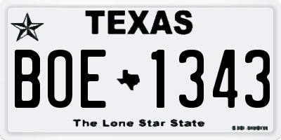 TX license plate BOE1343