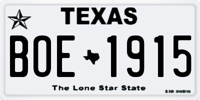 TX license plate BOE1915