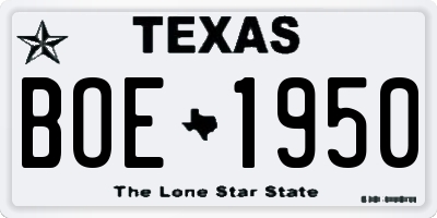 TX license plate BOE1950