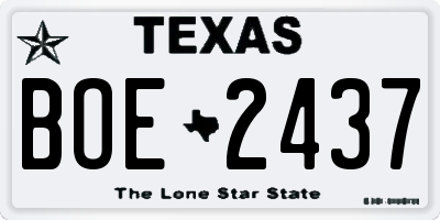 TX license plate BOE2437