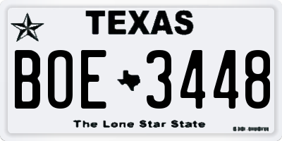 TX license plate BOE3448