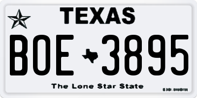 TX license plate BOE3895