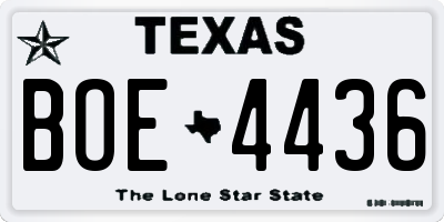 TX license plate BOE4436