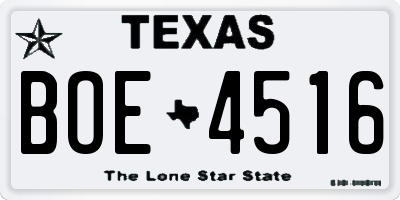 TX license plate BOE4516