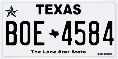 TX license plate BOE4584