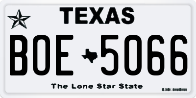 TX license plate BOE5066
