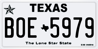 TX license plate BOE5979