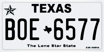TX license plate BOE6577