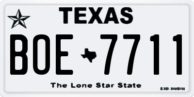 TX license plate BOE7711