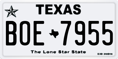 TX license plate BOE7955