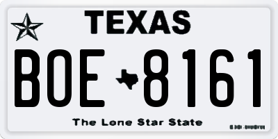 TX license plate BOE8161