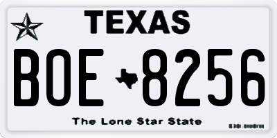 TX license plate BOE8256