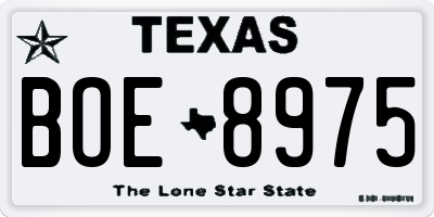 TX license plate BOE8975