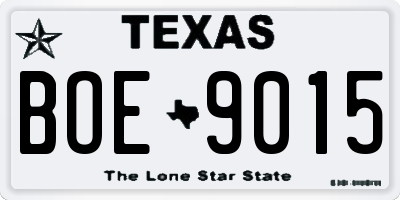 TX license plate BOE9015