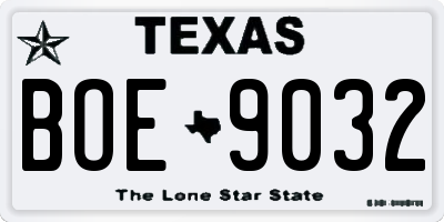 TX license plate BOE9032