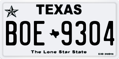 TX license plate BOE9304