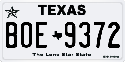 TX license plate BOE9372
