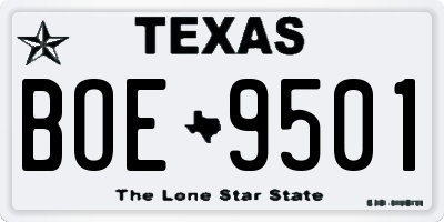 TX license plate BOE9501