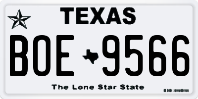 TX license plate BOE9566