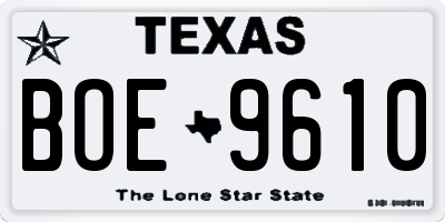 TX license plate BOE9610