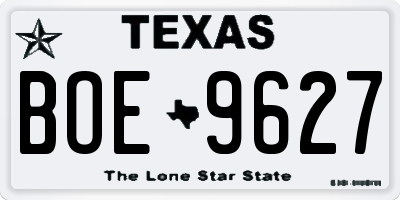 TX license plate BOE9627