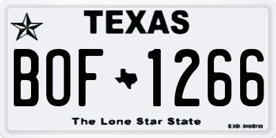 TX license plate BOF1266