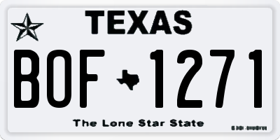 TX license plate BOF1271