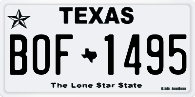TX license plate BOF1495