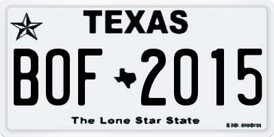 TX license plate BOF2015