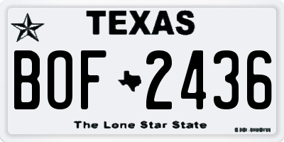 TX license plate BOF2436