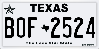 TX license plate BOF2524