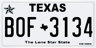 TX license plate BOF3134