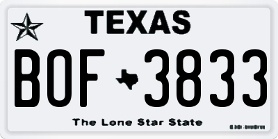 TX license plate BOF3833