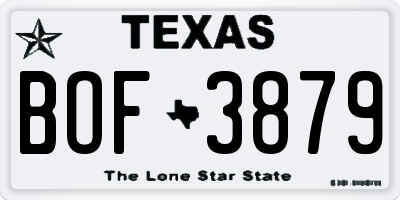 TX license plate BOF3879