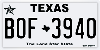 TX license plate BOF3940