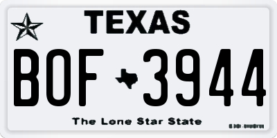 TX license plate BOF3944