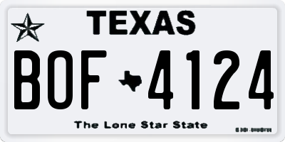TX license plate BOF4124