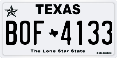 TX license plate BOF4133
