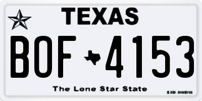 TX license plate BOF4153