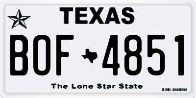 TX license plate BOF4851