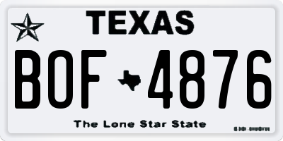 TX license plate BOF4876