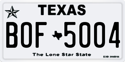 TX license plate BOF5004