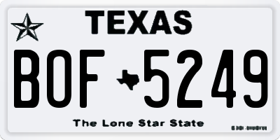 TX license plate BOF5249