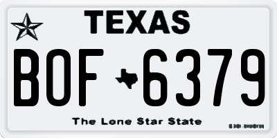 TX license plate BOF6379